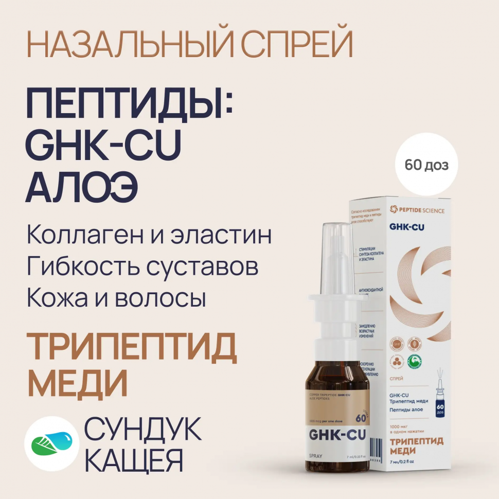Пептиды GHK-CU в спрее Трипептид Меди