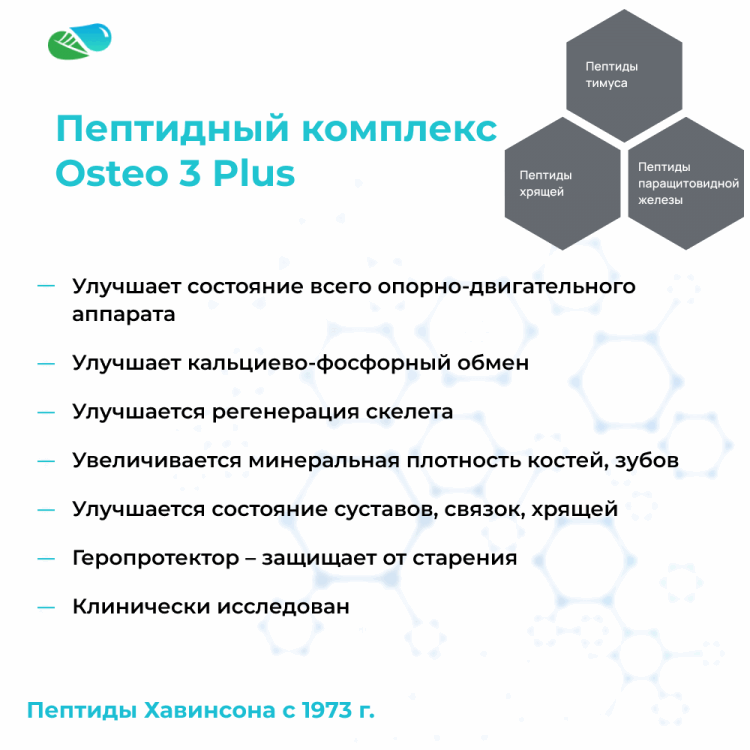 ОСТЕО 3 Плюс – комплексные Пептиды Хавинсона для суставов и костей